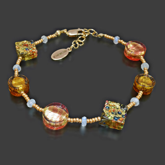 Bracelet with Murano Glass and Moonstone  